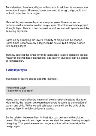 to understand how to add layer in illustrator