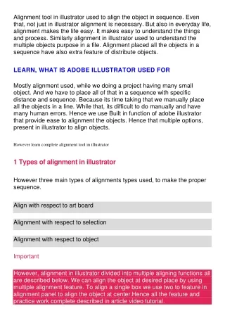 alignment tool in illustrator used to align