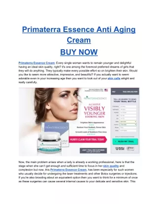 Primaterra Essence Skin Cream Reviews 2020