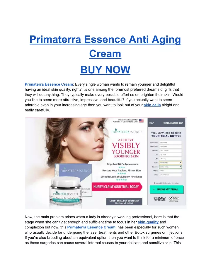 primaterra essence anti aging cream buy now