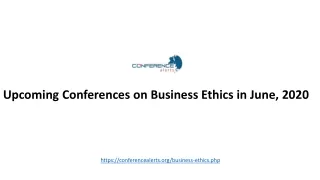 Upcoming Conferences on Business Ethics in June, 2020
