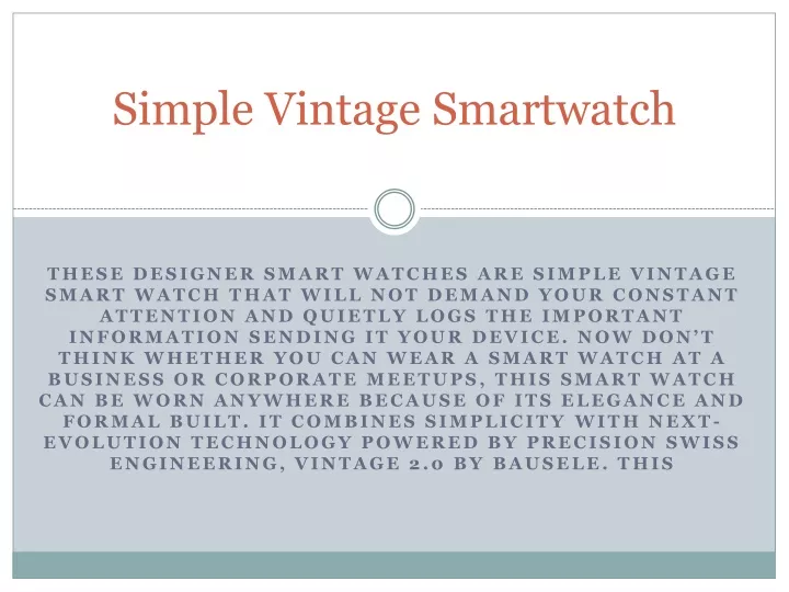 s imple v intage s martwatch