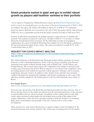 Snack products market in qatar and gcc to exhibit robust growth as players add healthier varieties to their portfolio