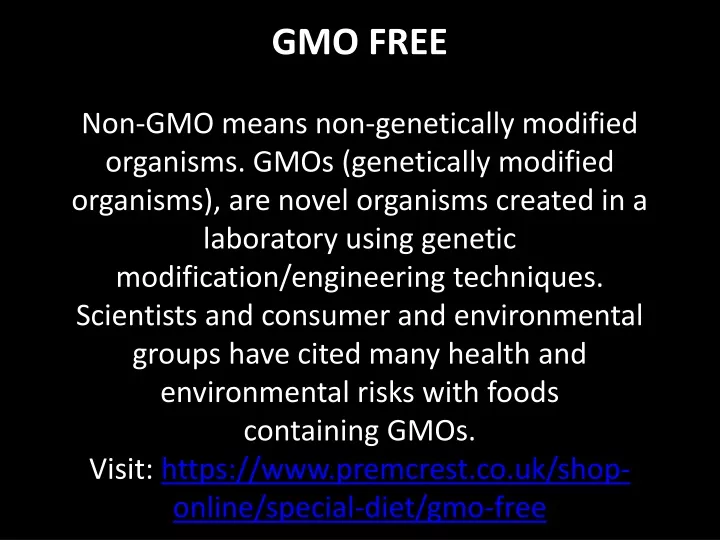 gmo free non gmo means non genetically modified