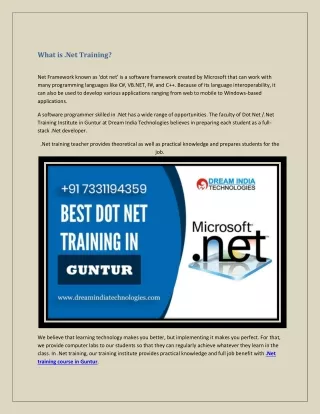 What is .Net Training?