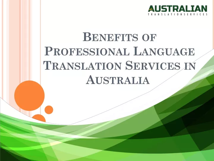 benefits of professional language translation services in australia