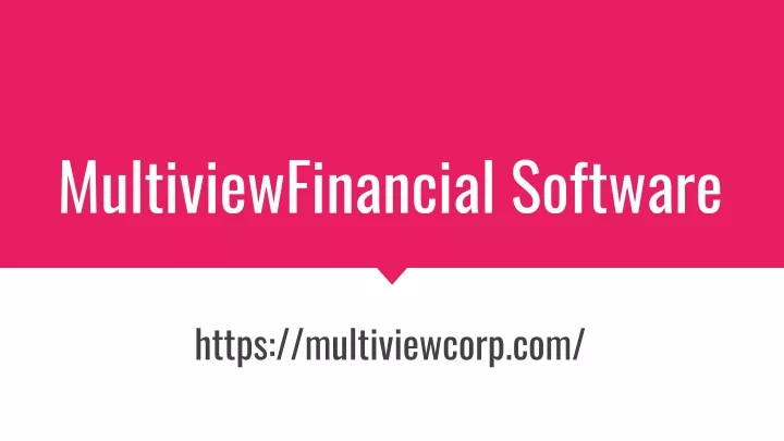 multiviewfinancial software