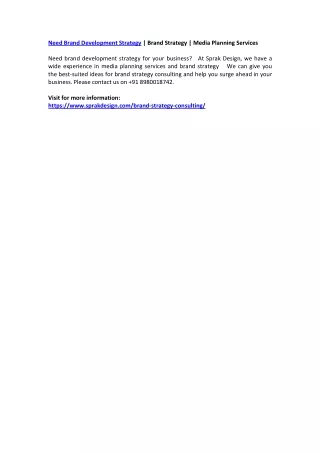 need brand development strategy brand strategy