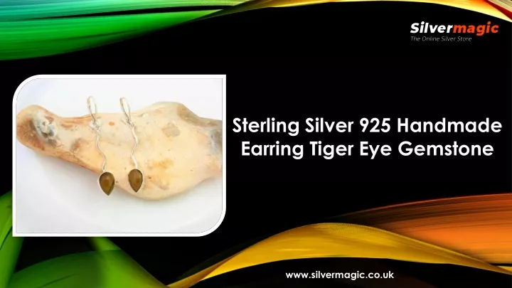 sterling silver 925 handmade earring tiger