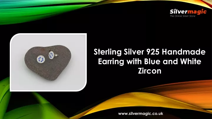 sterling silver 925 handmade earring with blue