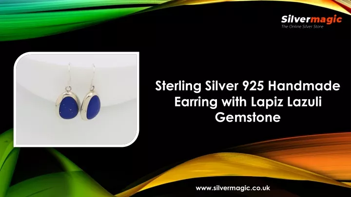 sterling silver 925 handmade earring with lapiz
