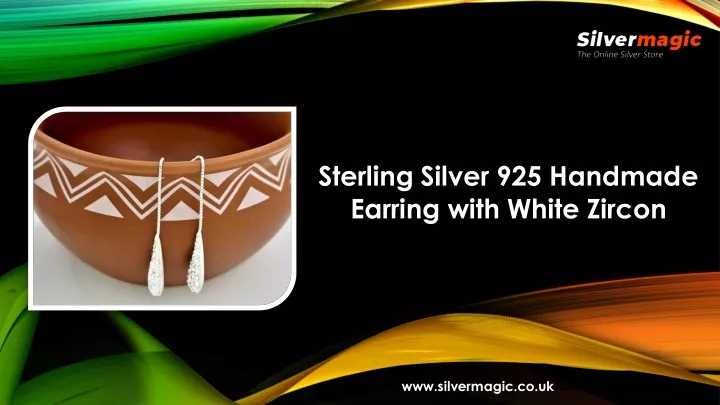 sterling silver 925 handmade earring with white