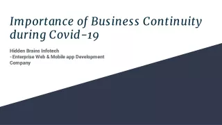 Importance of Business Continuity during Covid-19