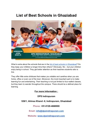 list of best schools in ghaziabad