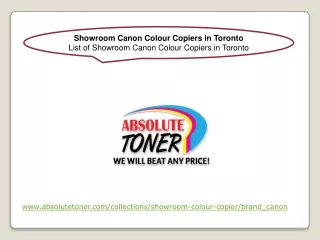 Showroom Canon Colour Copiers in Toronto