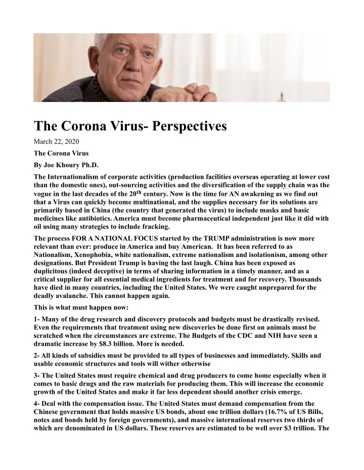 the corona virus perspectives