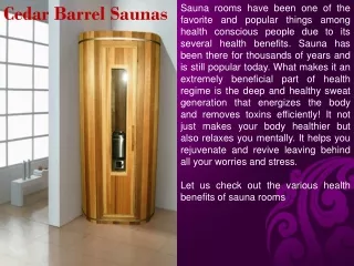 cedar barrel saunas