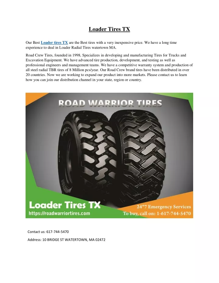loader tires tx