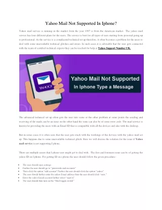 Yahoo Mail Not Supported In Iphone