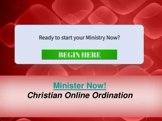 Minister Now!Christian Online Ordination