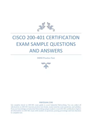 cisco 200 401 certification exam sample questions
