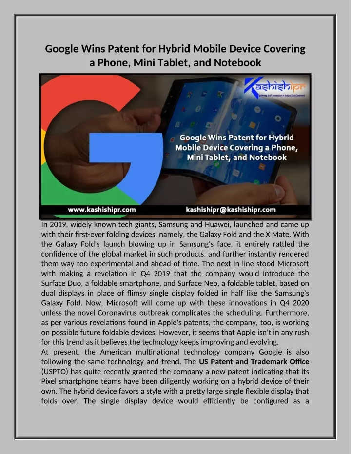 google wins patent for hybrid mobile device