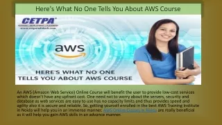 here s what no one tells you about aws course