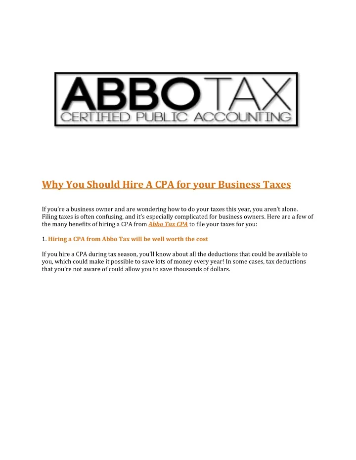 why you should hire a cpa for your business taxes