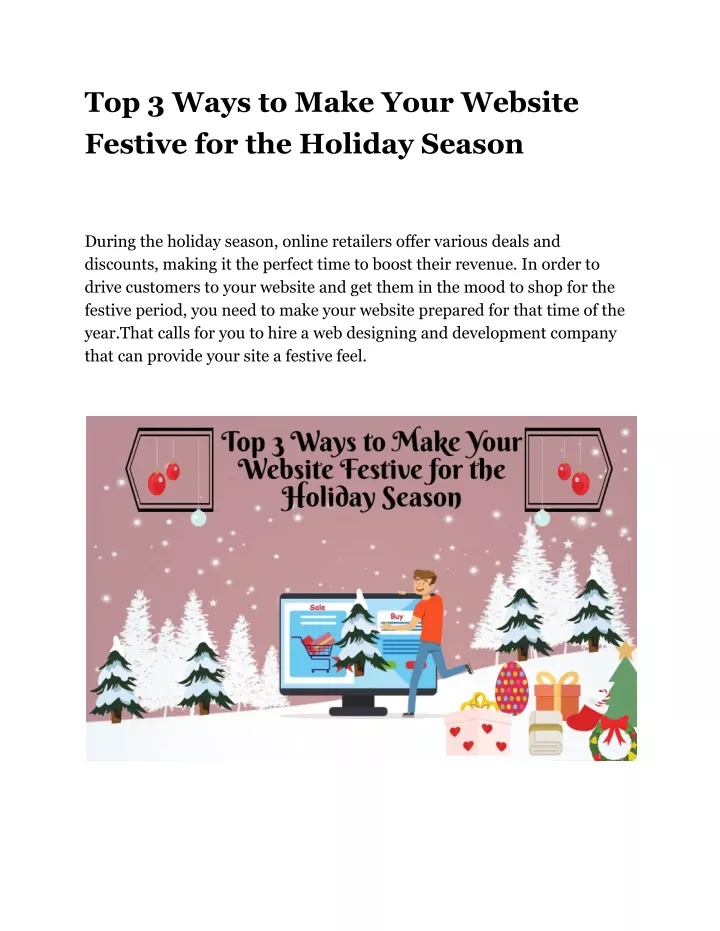 top 3 ways to make your website festive