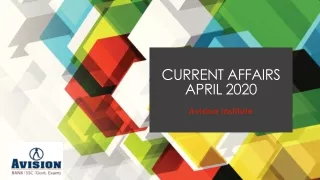 Avision Institute - Current Affairs April 2020