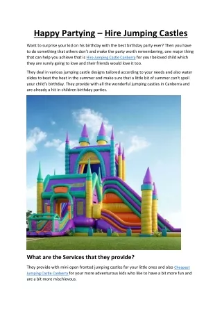 happy partying hire jumping castles