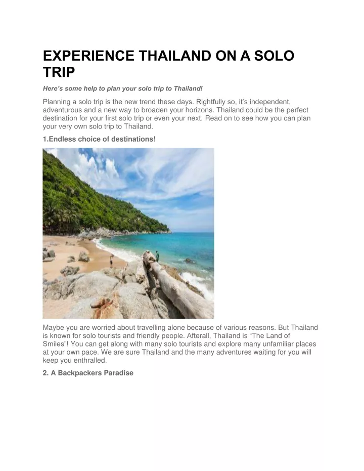 experience thailand on a solo trip
