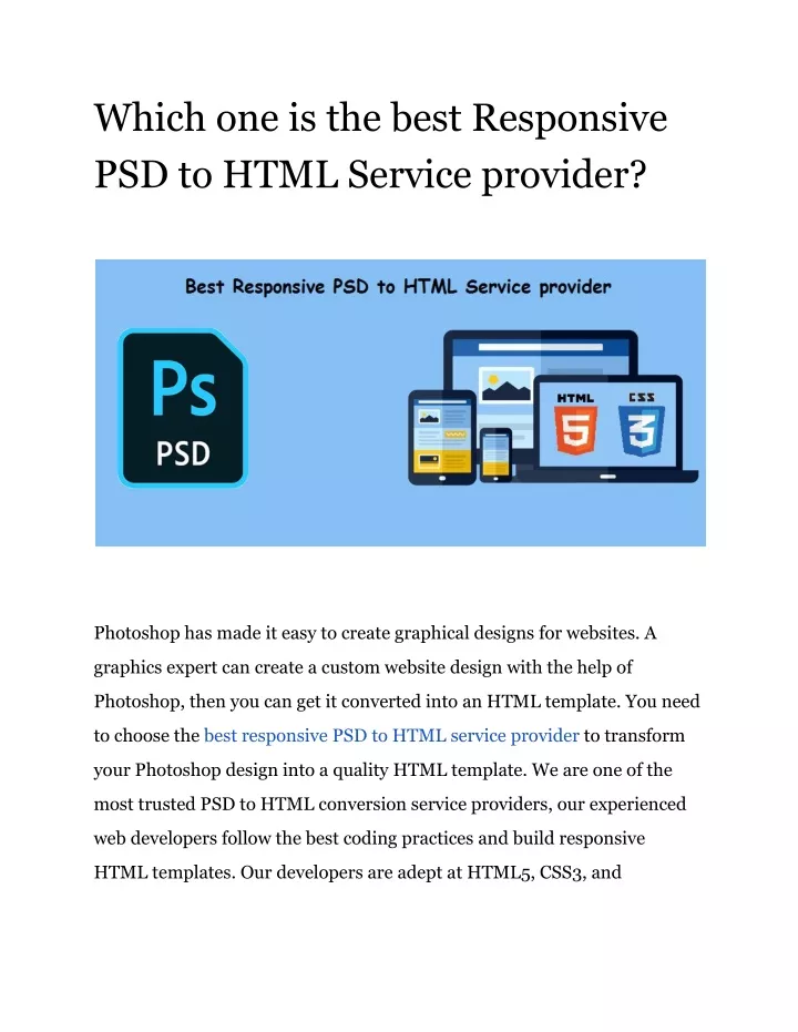 which one is the best responsive psd to html