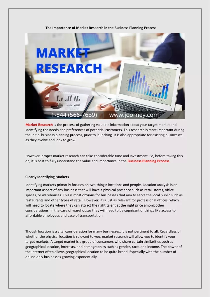 the importance of market research in the business