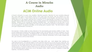 acim online audio