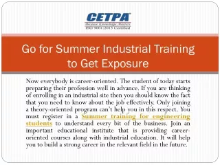 Go For Online Summer Training To Get Exposure