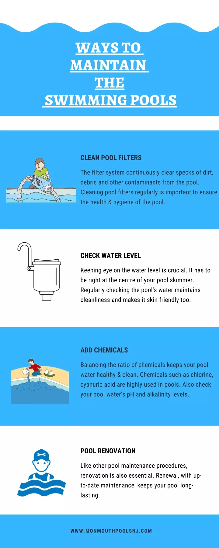 ways to maintain the swimming pools