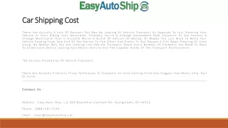 car shipping cost
