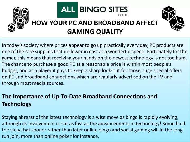 how your pc and broadband affect gaming quality