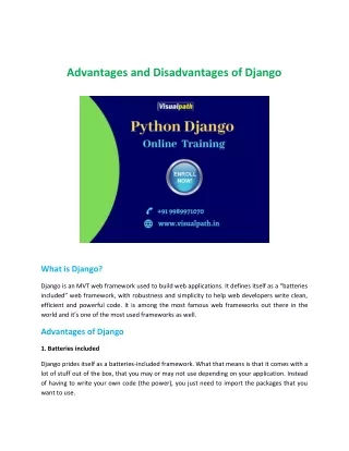 Advantages and Disadvantages of Django