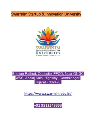 swarnim startup & innovation university