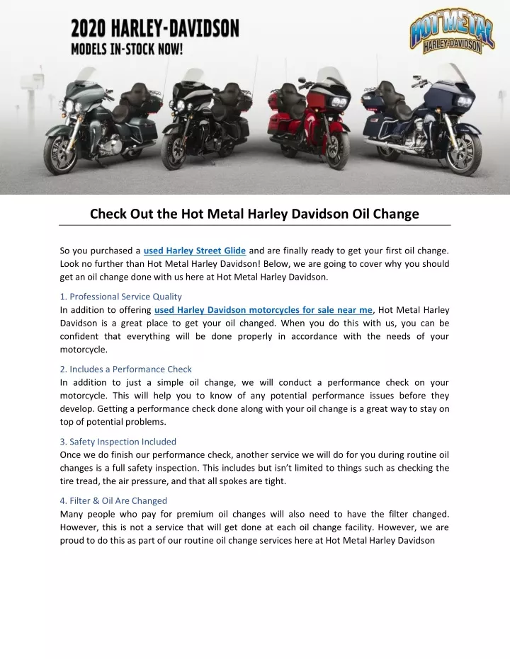 check out the hot metal harley davidson oil change
