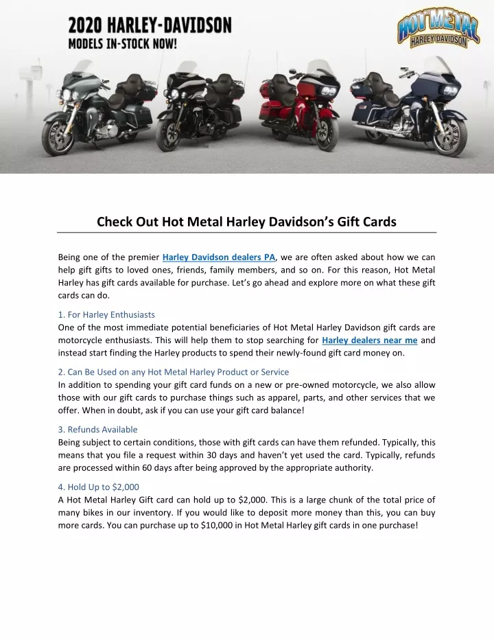 check out hot metal harley davidson s gift cards