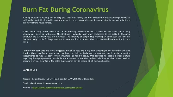 burn fat during coronavirus