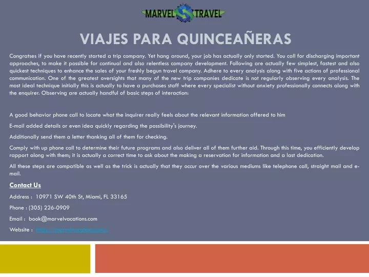 viajes para quincea eras