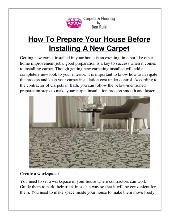 how to prepare your house before installing