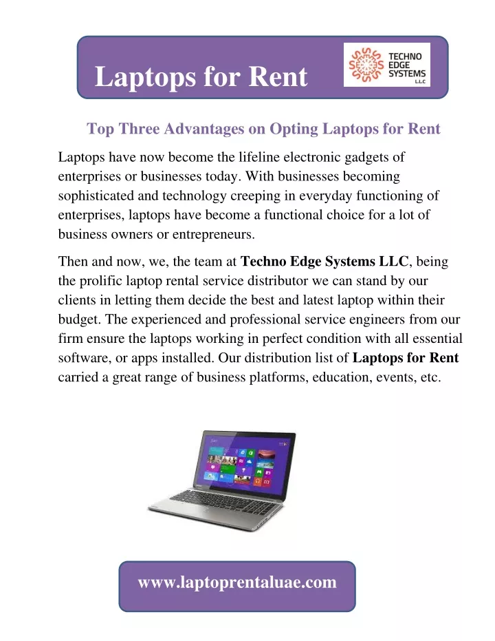 laptops for rent