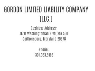 GORDON LIMITED LIABILITY COMPANY (LLC.)