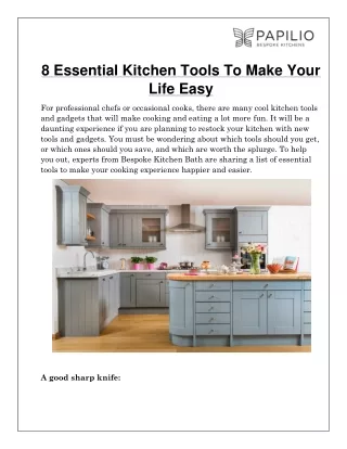 8 Essential Kitchen Tools To Make Your Life Easy