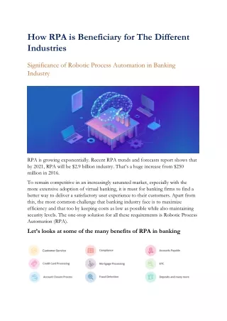 RPA Benefits in The Different Industries